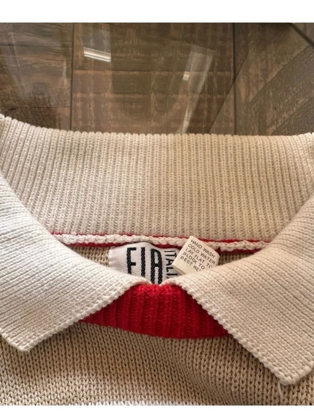 Vintage 1990's Women's FIA Italia Hand Loomed United Flag Multi Colors Sz M READ - Picture 5 of 9